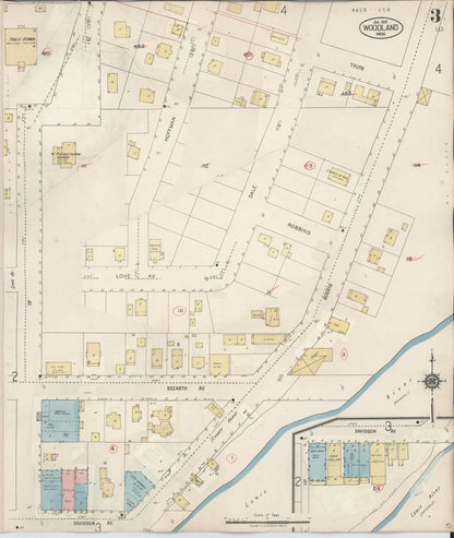 Sanborn Fire Insurance Map from Woodland, Cowlitz County, Washington (1943), Sheet #0003 - Complete Map Set gallery image, historic Sanborn map, vintage wall art, Washington Washington