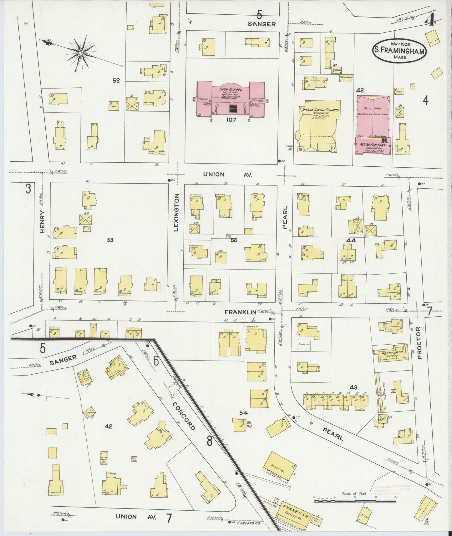 Sanborn Fire Insurance Map from South Farmington, Middlesex County, Massachusetts (1909), Sheet #0004 - Complete Map Set gallery image, historic Sanborn map, vintage wall art, Massachusetts Massachusetts