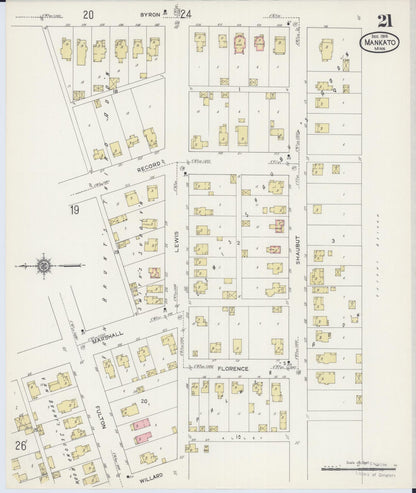 Sanborn Fire Insurance Map from Mankato, Blue Earth County, Minnesota (1914), Sheet #0021 - Complete Map Set gallery image, historic Sanborn map, vintage wall art, Minnesota Minnesota