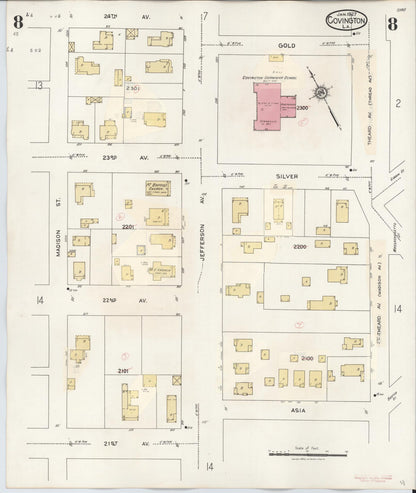 Sanborn Fire Insurance Map from Covington, Saint Tammany Parish, Louisiana (1941), Sheet #0008 - Complete Map Set gallery image, historic Sanborn map, vintage wall art, Louisiana Louisiana