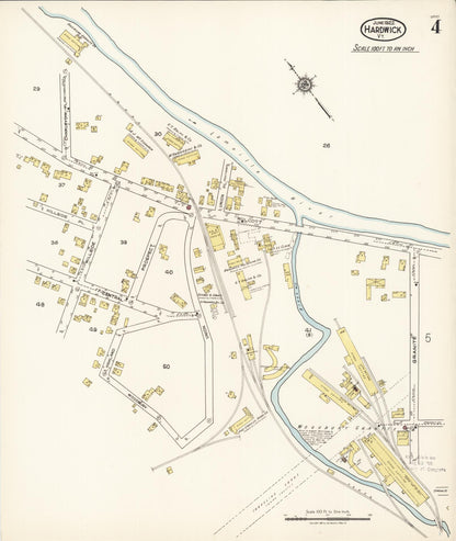 Sanborn Fire Insurance Map from Hardwick, Caledonia County, Vermont (1922), Sheet #0004 - Complete Map Set gallery image, historic Sanborn map, vintage wall art, Vermont Vermont