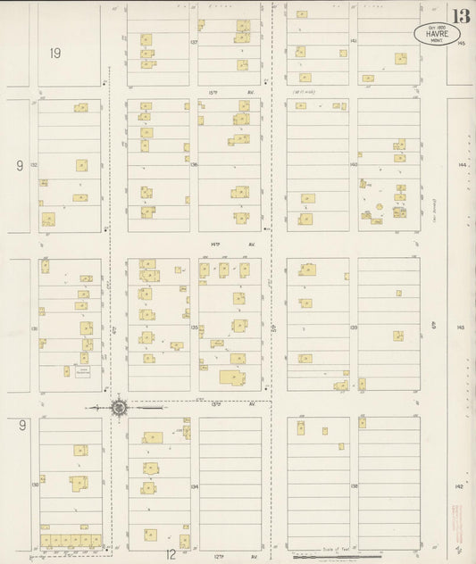 Sanborn Fire Insurance Map from Havre, Hill County, Montana (1920), Sheet #0013 - Historic Sanborn Fire Insurance Map Print, vintage old map wall art, antique decor, genealogy gift, Montana Montana map