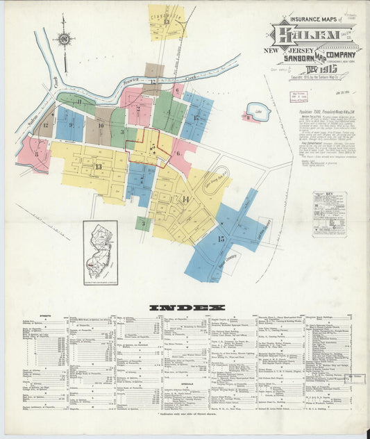 Sanborn Fire Insurance Map from Salem, Salem County, New Jersey. (1915) – Historic Sanborn Fire Insurance Map Print