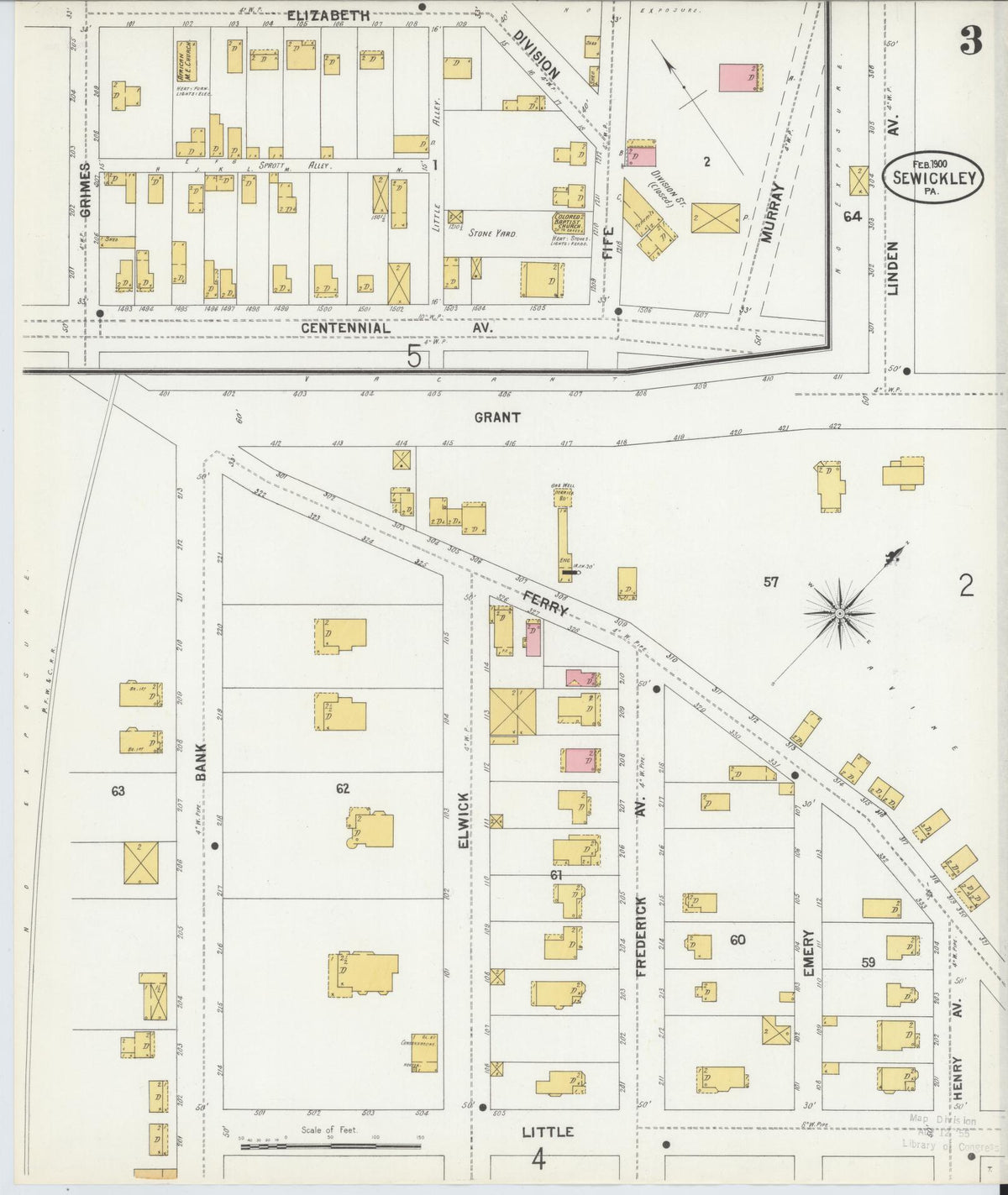 Sanborn Fire Insurance Map from Sewickley, Allegheny County, Pennsylvania (1900), Sheet #0003 - Historic Sanborn Fire Insurance Map Print, vintage old map wall art, antique decor, genealogy gift, Pennsylvania Pennsylvania map