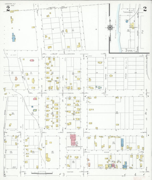 Sanborn Fire Insurance Map from Lewiston, Niagara County, New York (1940), Sheet #0002 - Historic Sanborn Fire Insurance Map Print, vintage old map wall art, antique decor, genealogy gift, New York New York map