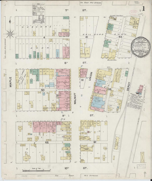Sanborn Fire Insurance Map from Coffeyville, Montgomery County, Kansas. (1890) – Historic Sanborn Fire Insurance Map Print