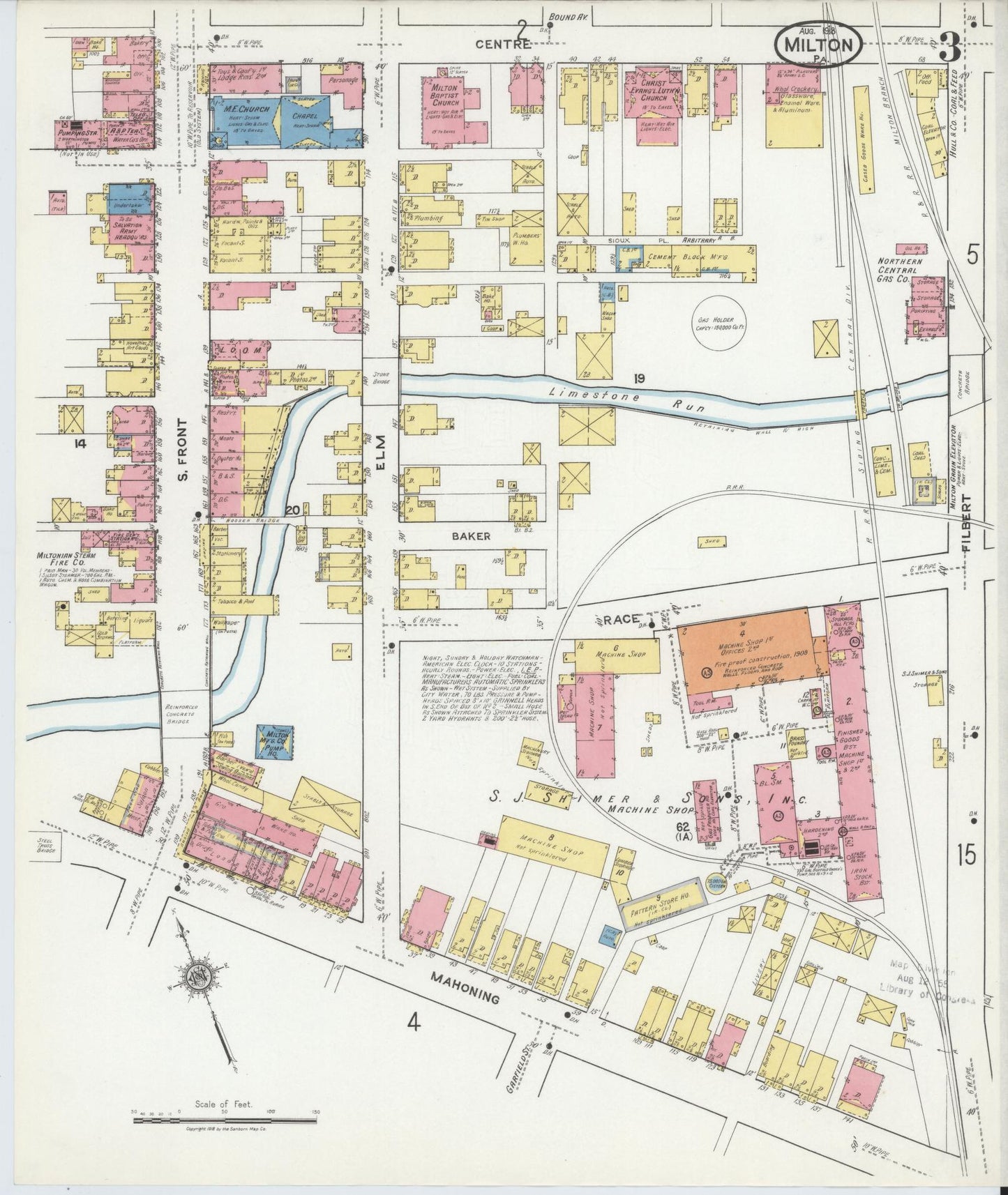Sanborn Fire Insurance Map from Milton, Northumberland County, Pennsylvania (1918), Sheet #0003 - Complete Map Set gallery image, historic Sanborn map, vintage wall art, Pennsylvania Pennsylvania