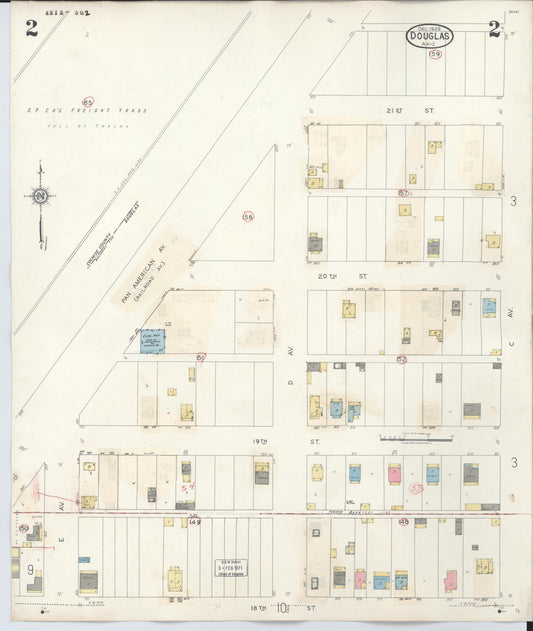 Sanborn Fire Insurance Map from Douglas, Cochise County, Arizona (1947), Sheet #0002 - Historic Sanborn Fire Insurance Map Print, vintage old map wall art, antique decor, genealogy gift, Arizona Arizona map
