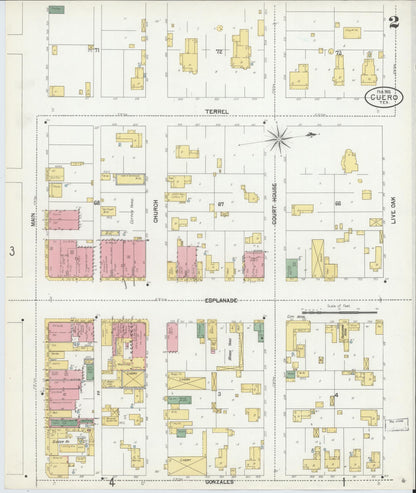 Sanborn Fire Insurance Map from Cuero, De Witt County, Texas (1902), Sheet #0002 - Complete Map Set gallery image, historic Sanborn map, vintage wall art, Texas Texas