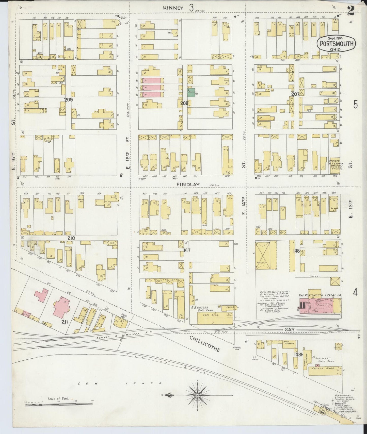 Sanborn Fire Insurance Map from Portsmouth, Scioto County, Ohio (1904), Sheet #0002 - Complete Map Set gallery image, historic Sanborn map, vintage wall art, Ohio Ohio
