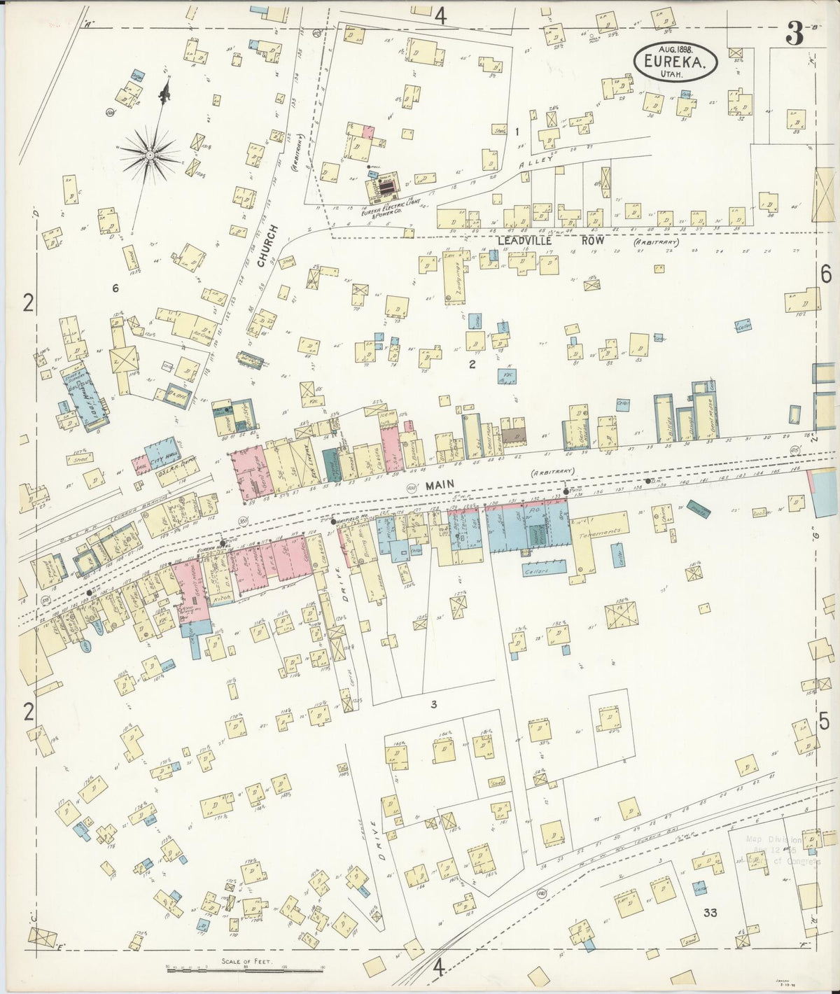 Sanborn Fire Insurance Map from Eureka, Juab County, Utah (1898), Sheet #0003 - Complete Map Set gallery image, historic Sanborn map, vintage wall art, Utah Utah