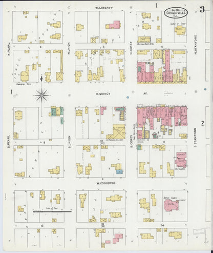 Sanborn Fire Insurance Map from Griggsville, Pike County, Illinois (1905), Sheet #0003 - Historic Sanborn Fire Insurance Map Print, vintage old map wall art, antique decor, genealogy gift, Illinois Illinois map