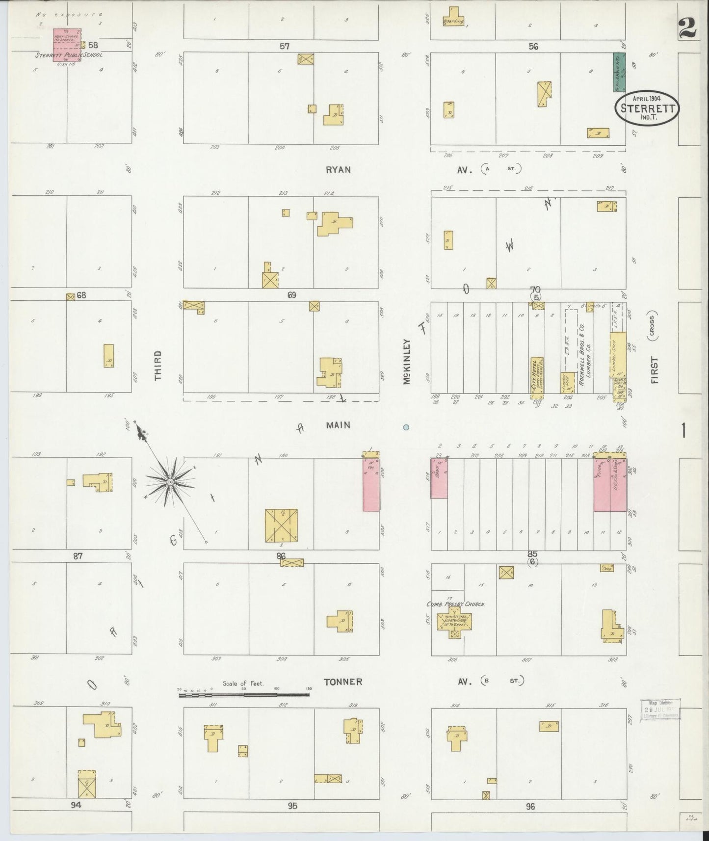 Sanborn Fire Insurance Map from Sterrett, Bryan County, Oklahoma (1904), Sheet #0002 - Complete Map Set gallery image, historic Sanborn map, vintage wall art, Oklahoma Oklahoma