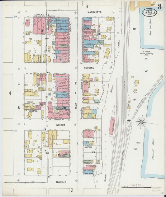 Sanborn Fire Insurance Map from La Salle, La Salle County, Illinois (1898), Sheet #0003 - Historic Sanborn Fire Insurance Map Print, vintage old map wall art, antique decor, genealogy gift, Illinois Illinois map