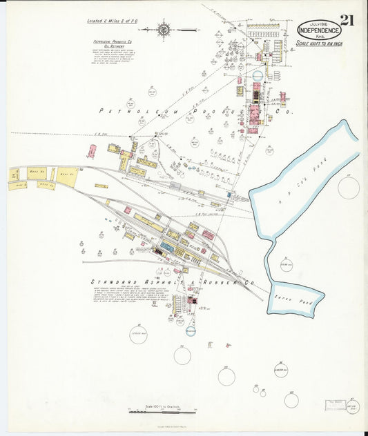 Sanborn Fire Insurance Map from Independence, Montgomery County, Kansas (1916), Sheet #0021 - Historic Sanborn Fire Insurance Map Print, vintage old map wall art, antique decor, genealogy gift, Kansas Kansas map