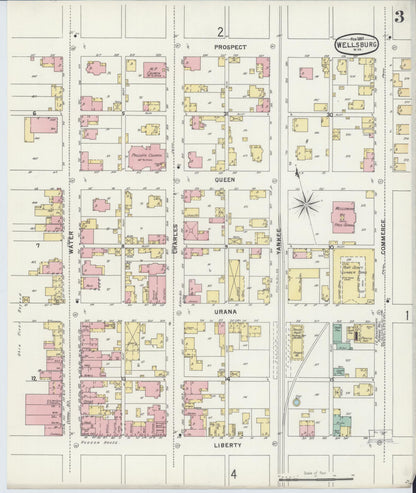 Sanborn Fire Insurance Map from Wellsburg, Brooke County, West Virginia (1897), Sheet #0003 - Complete Map Set gallery image, historic Sanborn map, vintage wall art, West Virginia West Virginia