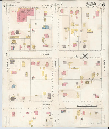 Sanborn Fire Insurance Map from Richfield, Sevier County, Utah (1930), Sheet #0006 - Complete Map Set gallery image, historic Sanborn map, vintage wall art, Utah Utah