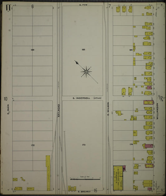 Sanborn Fire Insurance Map from Madison, Dane County, Wisconsin (1908), Sheet #0011 - Historic Sanborn Fire Insurance Map Print, vintage old map wall art, antique decor, genealogy gift, Wisconsin Wisconsin map