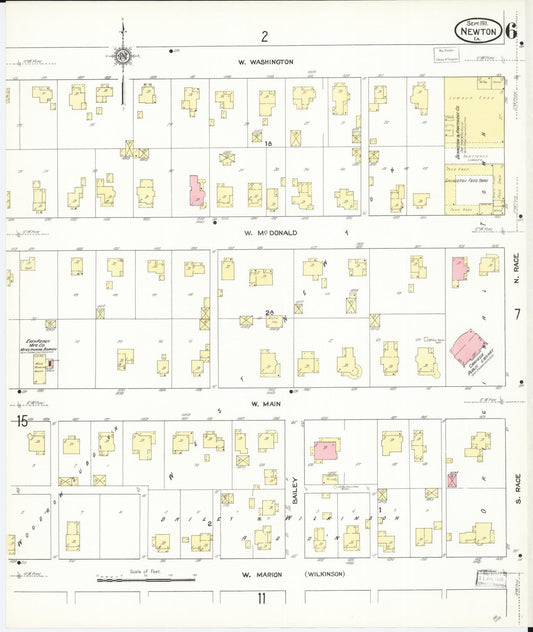 Sanborn Fire Insurance Map from Newton, Jasper County, Iowa (1911), Sheet #0006 - Historic Sanborn Fire Insurance Map Print, vintage old map wall art