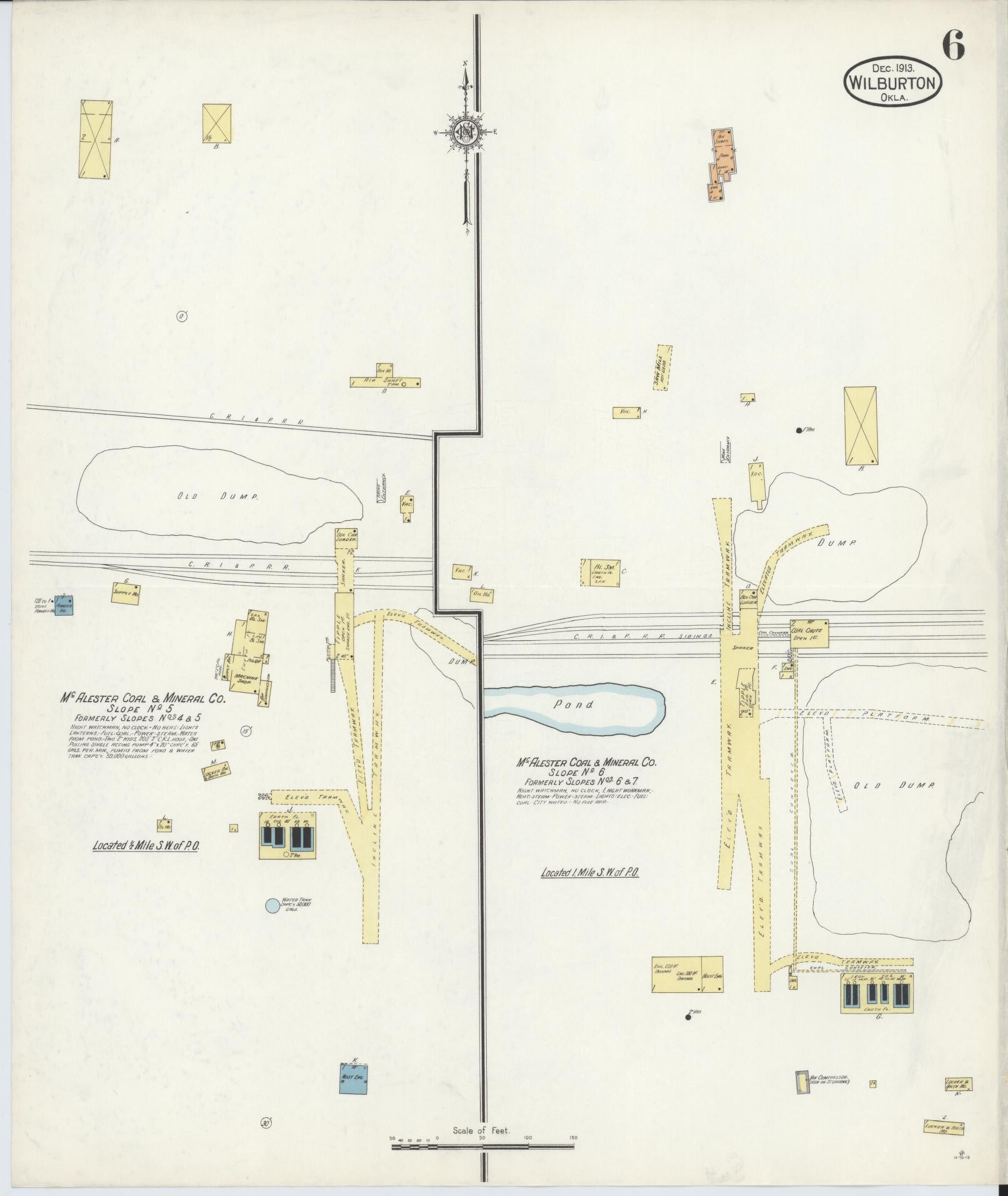 Sanborn Fire Insurance Map from Wilburton, Latimer County, Oklahoma (1913), Sheet #0006 - Complete Map Set gallery image, historic Sanborn map, vintage wall art, Oklahoma Oklahoma
