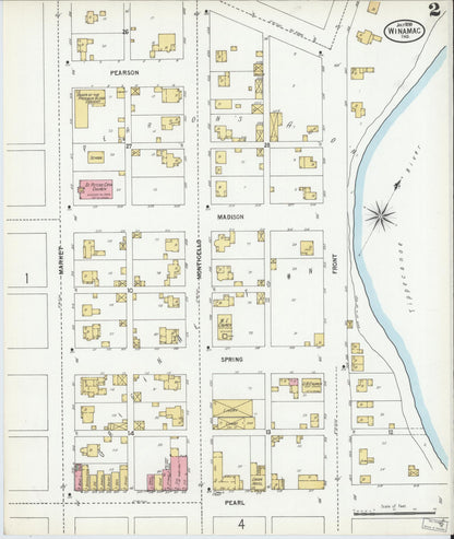 Sanborn Fire Insurance Map from Winamac, Pulaski County, Indiana (1899), Sheet #0002 - Complete Map Set gallery image, historic Sanborn map, vintage wall art, Indiana Indiana