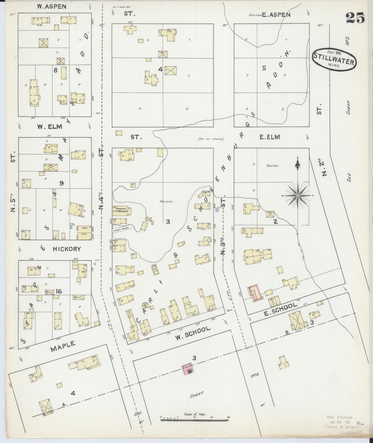 Sanborn Fire Insurance Map from Stillwater, Washington County, Minnesota (1891), Sheet #0025 - Complete Map Set gallery image, historic Sanborn map, vintage wall art, Minnesota Minnesota