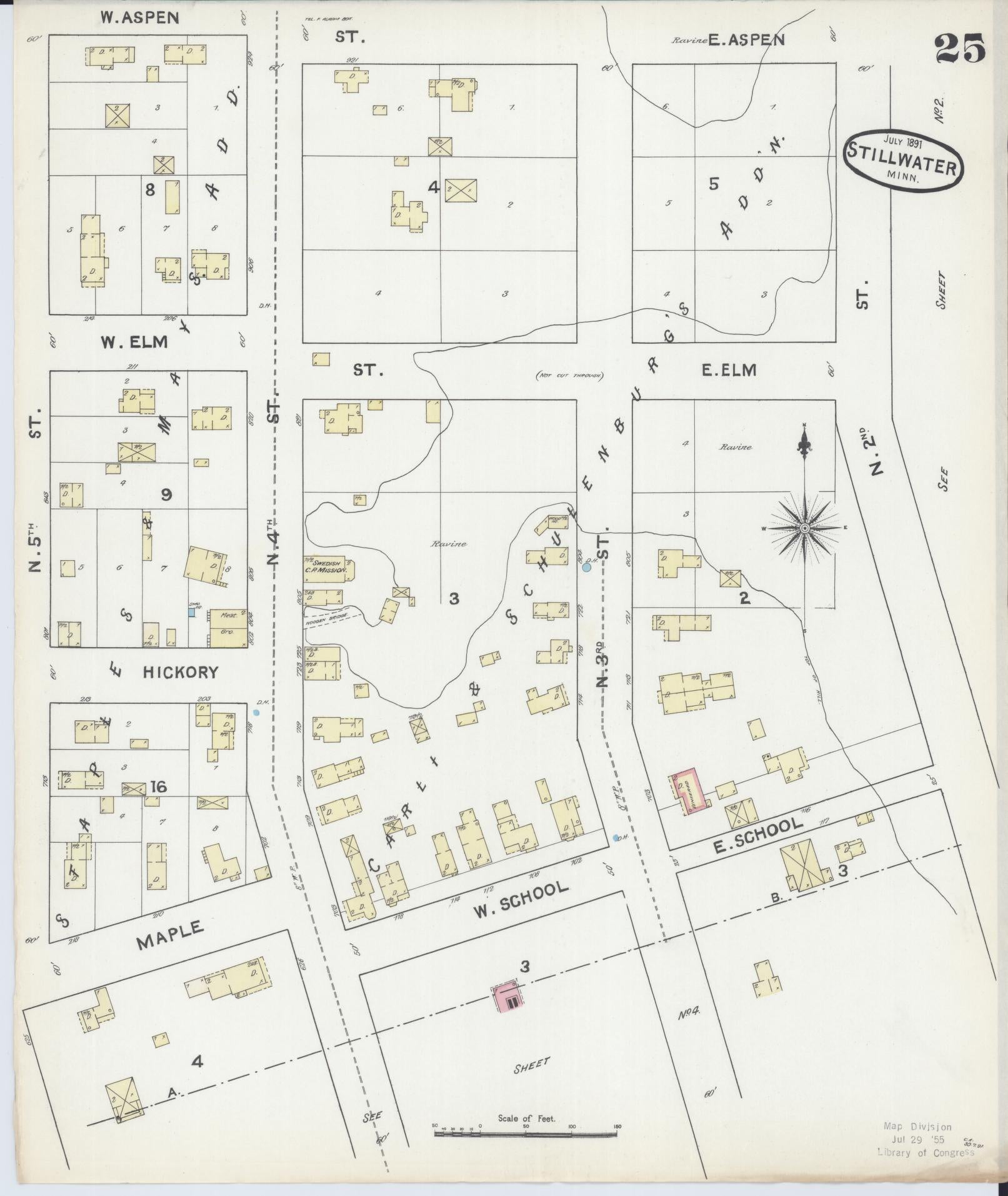 Sanborn Fire Insurance Map from Stillwater, Washington County, Minnesota (1891), Sheet #0025 - Complete Map Set gallery image, historic Sanborn map, vintage wall art, Minnesota Minnesota