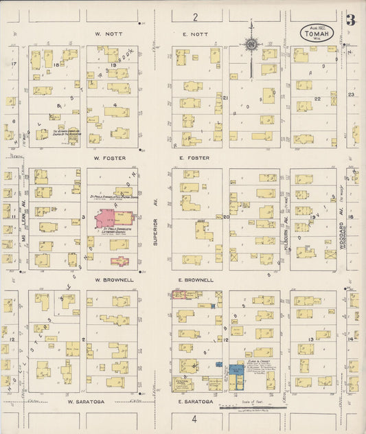 Sanborn Fire Insurance Map from Tomah, Monroe County, Wisconsin (1922), Sheet #0003 - Historic Sanborn Fire Insurance Map Print, vintage old map wall art, antique decor, genealogy gift, Wisconsin Wisconsin map