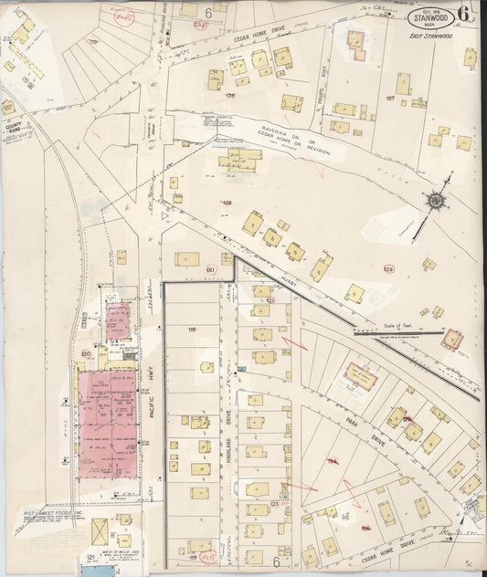Sanborn Fire Insurance Map from Stanwood, Snohomish County, Washington (1953), Sheet #0006 - Historic Sanborn Fire Insurance Map Print, vintage old map wall art, antique decor, genealogy gift, Washington Washington map
