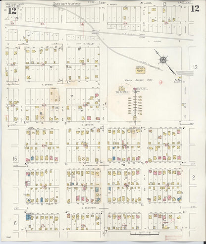Sanborn Fire Insurance Map from New Ulm, Brown County, Minnesota (1946), Sheet #0012 - Historic Sanborn Fire Insurance Map Print, vintage old map wall art, antique decor, genealogy gift, Minnesota Minnesota map