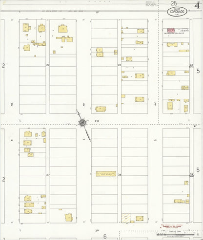 Sanborn Fire Insurance Map from Coronado, San Diego County, California (1921), Sheet #0004 - Complete Map Set gallery image, historic Sanborn map, vintage wall art, California California