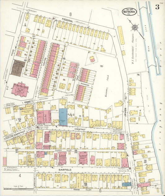 Sanborn Fire Insurance Map from Natrona, Allegheny County, Pennsylvania (1921), Sheet #0003 - Historic Sanborn Fire Insurance Map Print, vintage old map wall art, antique decor, genealogy gift, Pennsylvania Pennsylvania map