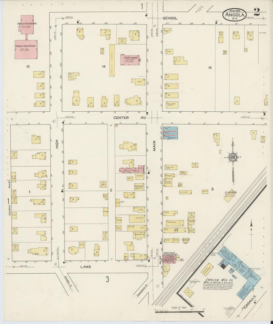 Sanborn Fire Insurance Map from Angola, Erie County, New York (1915), Sheet #0002 - Historic Sanborn Fire Insurance Map Print, vintage old map wall art, antique decor, genealogy gift, New York New York map