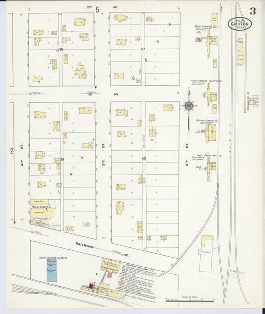 Sanborn Fire Insurance Map from Groton, Brown County, South Dakota (1910), Sheet #0003 - Historic Sanborn Fire Insurance Map Print, vintage old map wall art, antique decor, genealogy gift, South Dakota South Dakota map
