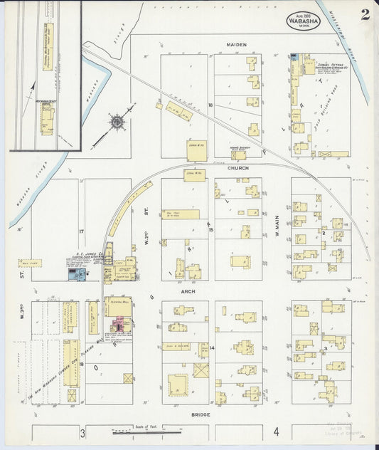 Sanborn Fire Insurance Map from Wabasha, Wabasha County, Minnesota (1910), Sheet #0002 - Historic Sanborn Fire Insurance Map Print, vintage old map wall art, antique decor, genealogy gift, Minnesota Minnesota map