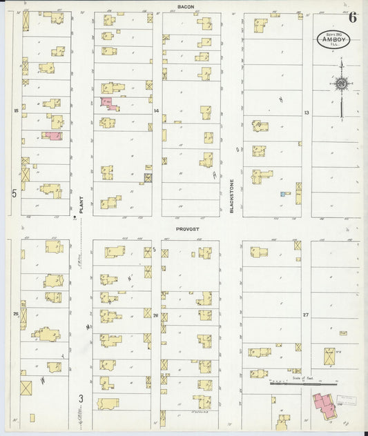 Sanborn Fire Insurance Map from Amboy, Lee County, Illinois (1910), Sheet #0006 - Historic Sanborn Fire Insurance Map Print, vintage old map wall art, antique decor, genealogy gift, Illinois Illinois map