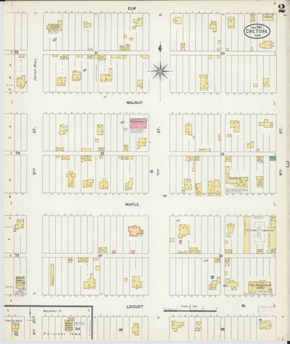 Sanborn Fire Insurance Map from Chetopa, Labette County, Kansas (1903), Sheet #0002 - Complete Map Set gallery image, historic Sanborn map, vintage wall art, Kansas Kansas