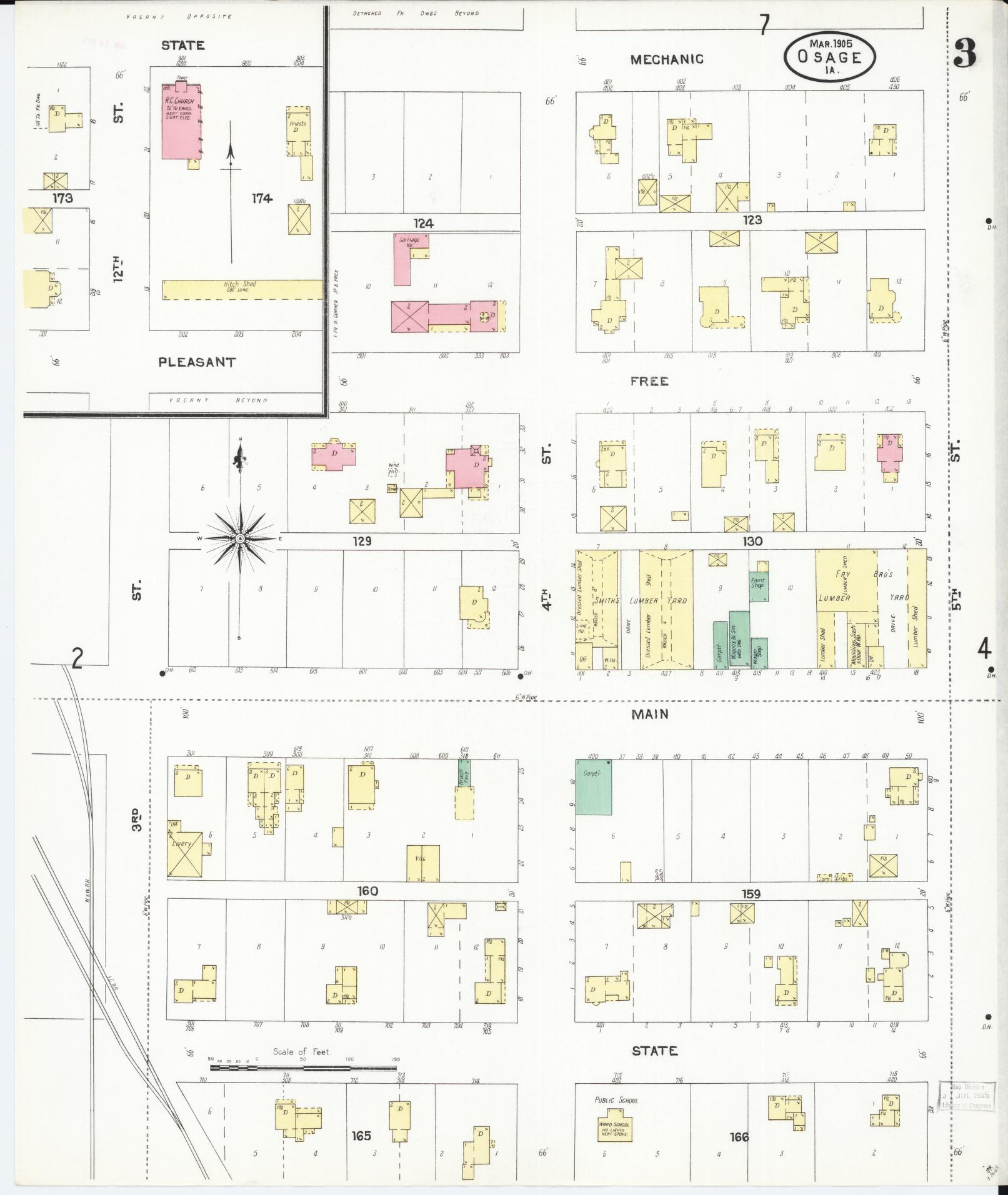 Sanborn Fire Insurance Map from Osage, Mitchell County, Iowa (1905), Sheet #0003 - Historic Sanborn Fire Insurance Map Print