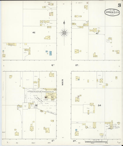 Sanborn Fire Insurance Map from Logan, Cache County, Utah (1890), Sheet #0003 - Complete Map Set gallery image, historic Sanborn map, vintage wall art, Utah Utah