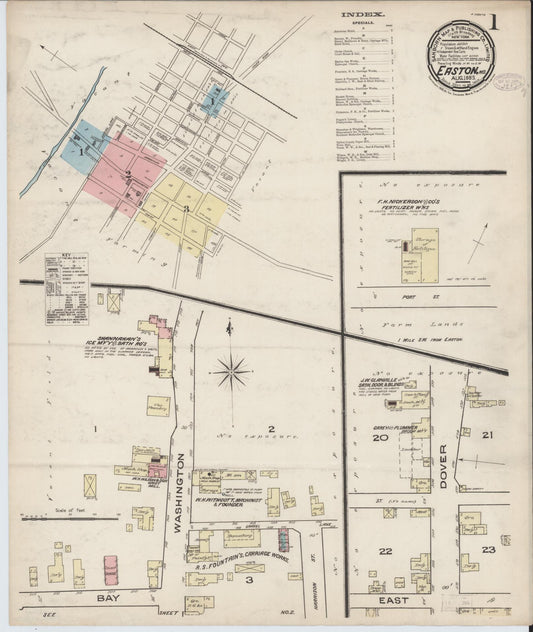 Sanborn Fire Insurance Map from Easton, Talbot County, Maryland. (1885) – Historic Sanborn Fire Insurance Map Print