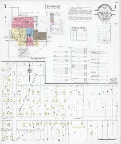 Sanborn Fire Insurance Map from Janesville, Waseca County, Minnesota (1947), Sheet #0001 - Complete Map Set gallery image, historic Sanborn map, vintage wall art, Minnesota Minnesota