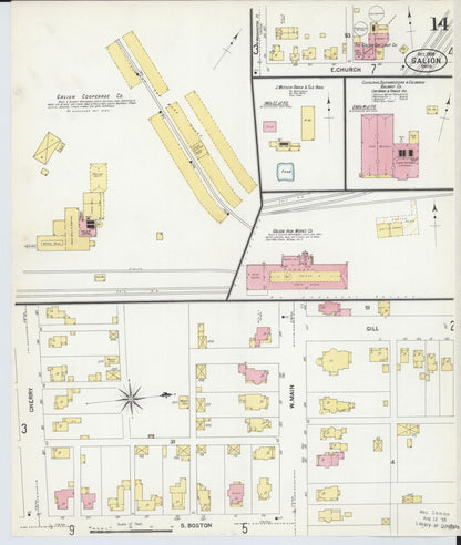 Sanborn Fire Insurance Map from Galion, Crawford County, Ohio (1907), Sheet #0014 - Historic Sanborn Fire Insurance Map Print, vintage old map wall art, antique decor, genealogy gift, Ohio Ohio map