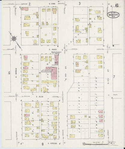 Sanborn Fire Insurance Map from Mankato, Blue Earth County, Minnesota (1914), Sheet #0006 - Complete Map Set gallery image, historic Sanborn map, vintage wall art, Minnesota Minnesota