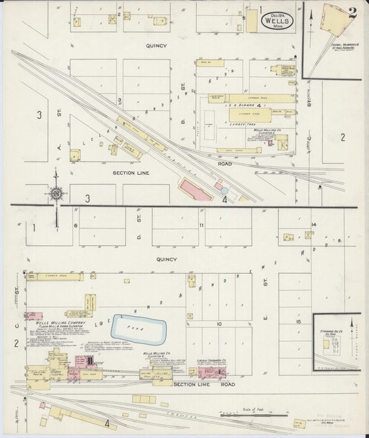Sanborn Fire Insurance Map from Wells, Faribault County, Minnesota (1914), Sheet #0002 - Historic Sanborn Fire Insurance Map Print, vintage old map wall art, antique decor, genealogy gift, Minnesota Minnesota map