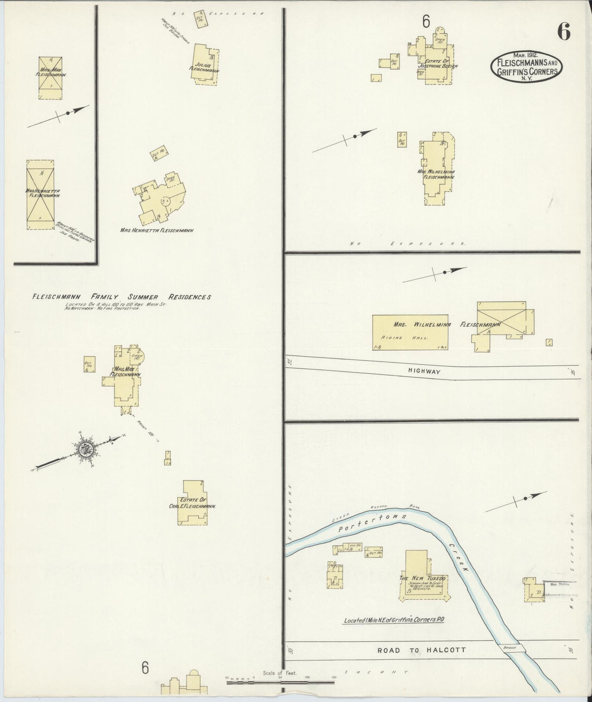Sanborn Fire Insurance Map from Fleischmanns, Delaware County, New York (1912), Sheet #0006 - Complete Map Set gallery image, historic Sanborn map, vintage wall art, New York New York