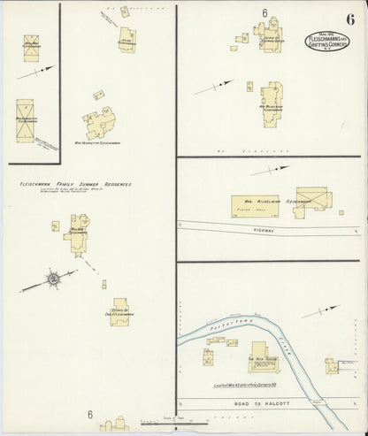 Sanborn Fire Insurance Map from Fleischmanns, Delaware County, New York (1912), Sheet #0006 - Complete Map Set gallery image, historic Sanborn map, vintage wall art, New York New York