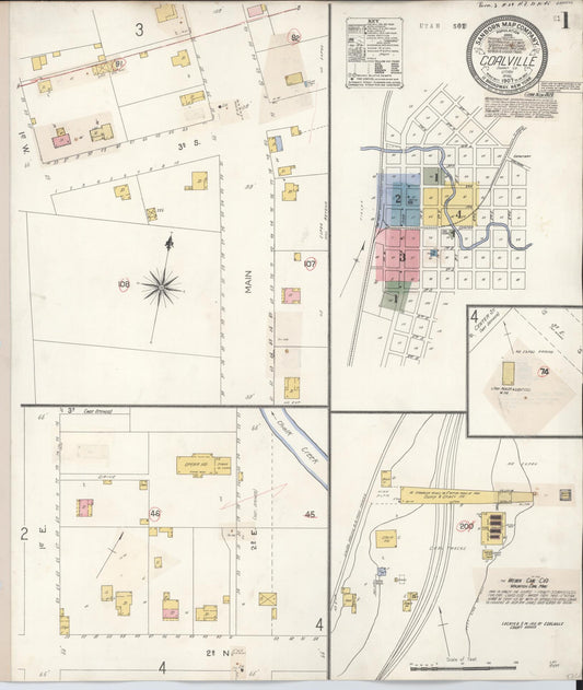Sanborn Fire Insurance Map from Coalville, Summit County, Utah (1929), Sheet #0001 - Complete Map Set gallery image, historic Sanborn map, vintage wall art, Utah Utah