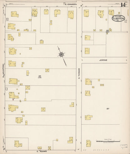 Sanborn Fire Insurance Map from Elberton, Elbert County, Georgia (1922), Sheet #0014 - Complete Map Set gallery image, historic Sanborn map, vintage wall art, Georgia Georgia
