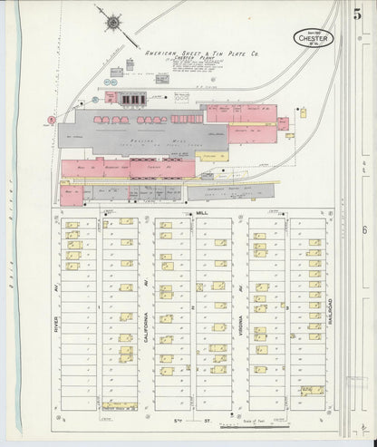 Sanborn Fire Insurance Map from Chester, Hancock County, West Virginia (1910), Sheet #0005 - Complete Map Set gallery image, historic Sanborn map, vintage wall art, West Virginia West Virginia
