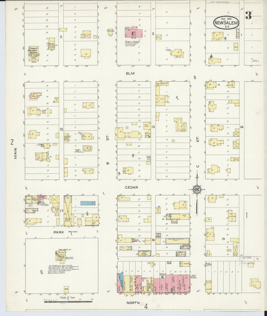 Sanborn Fire Insurance Map from New Salem, Morton County, North Dakota (1913), Sheet #0003 - Historic Sanborn Fire Insurance Map Print, vintage old map wall art, antique decor, genealogy gift, North Dakota North Dakota map